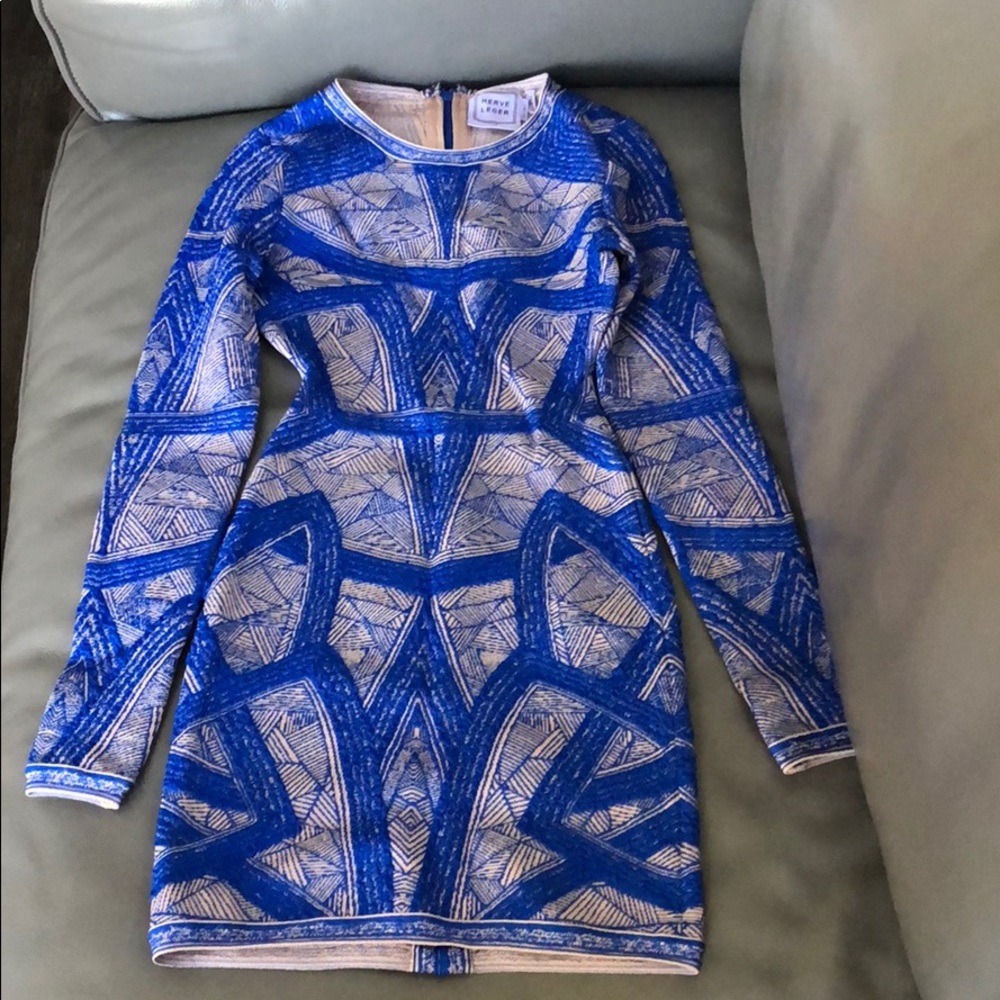 Herve Leger dress with long sleeves